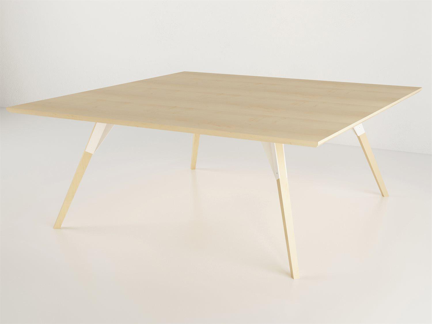 Tronk Design Clarke Collection Square Wood White Coffee Table