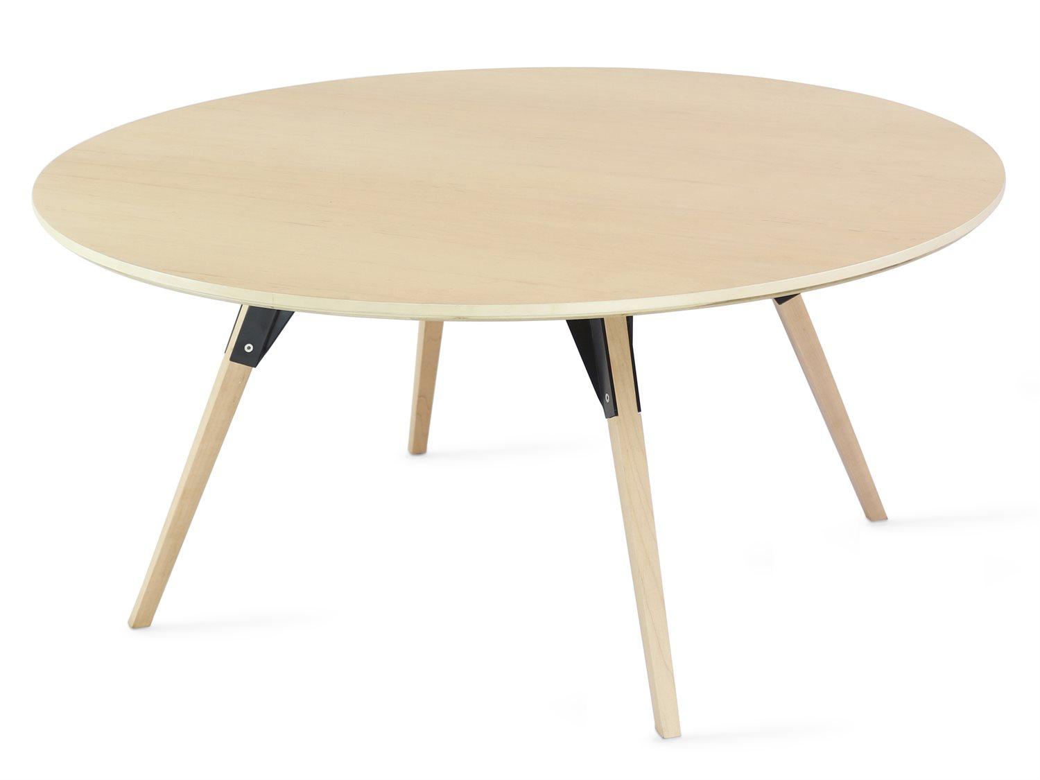 Tronk Design Clarke Collection Round Wood Black Coffee Table