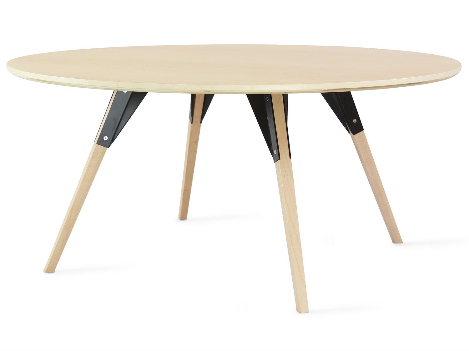 Tronk Design Clarke Collection Round Wood Black Coffee Table