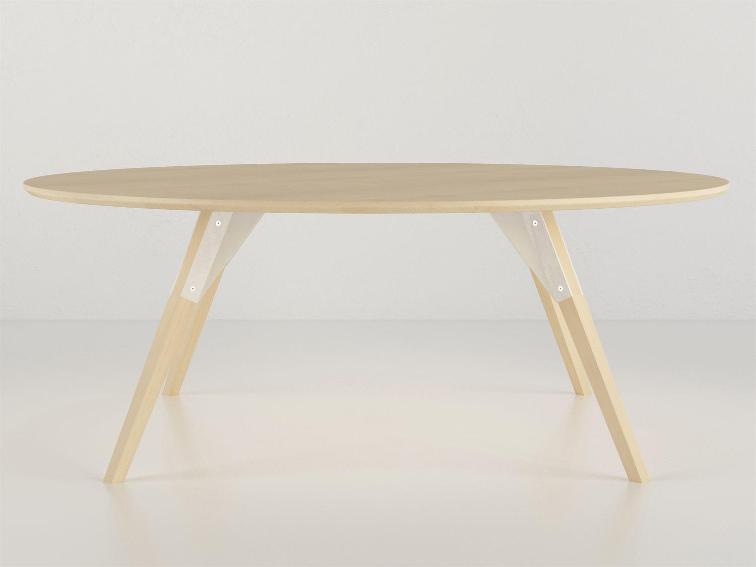 Tronk Design Clarke Collection Round Wood White Coffee Table