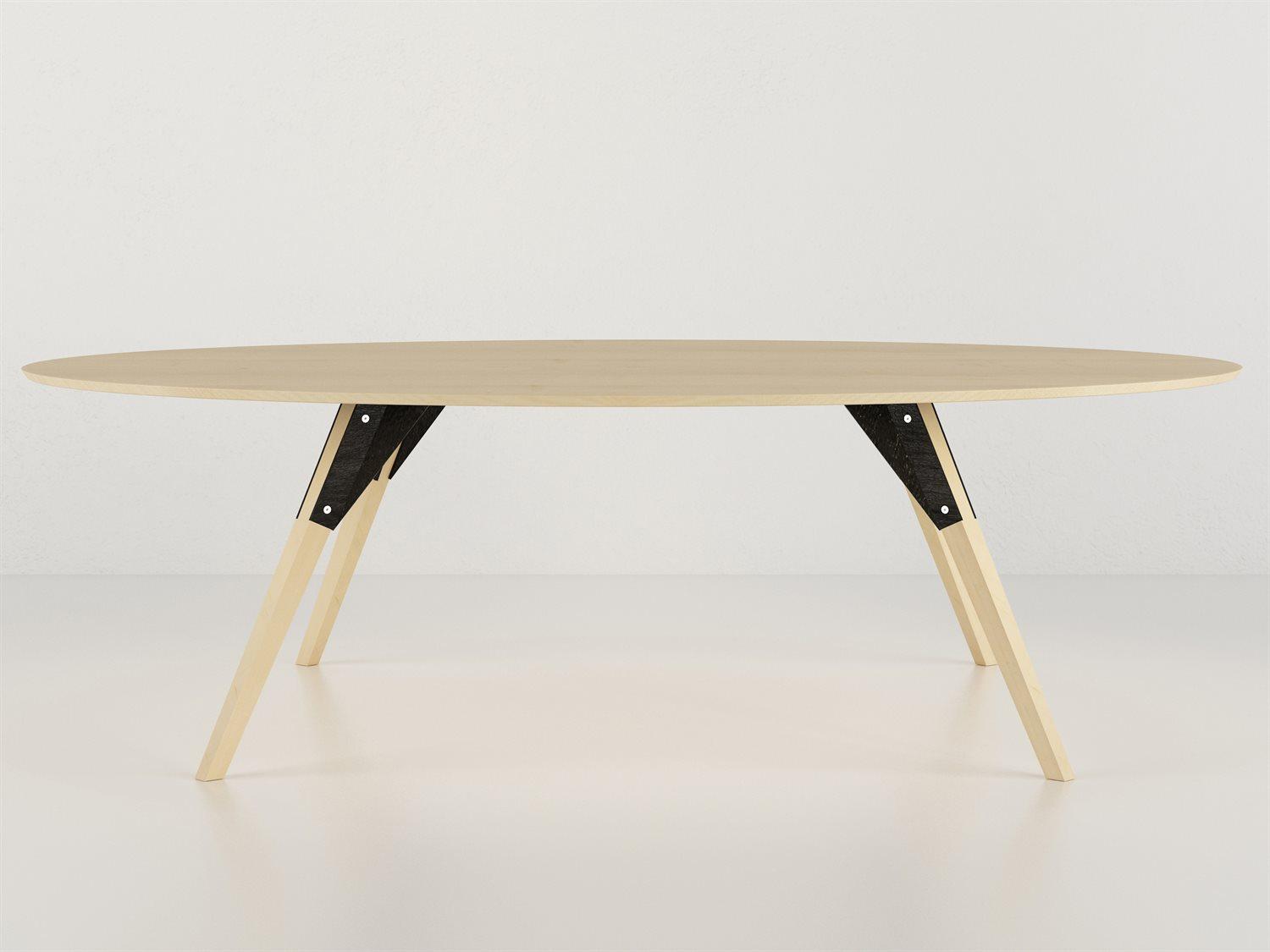 Tronk Design Clarke Collection Oval Wood Black Coffee Table