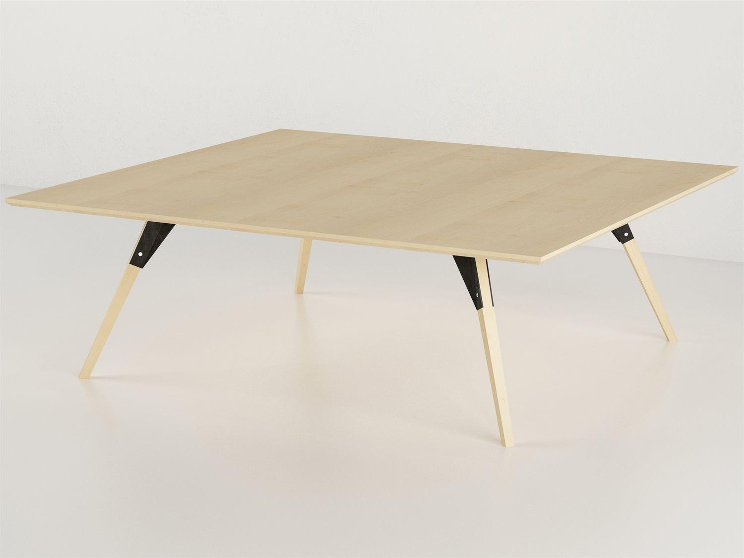 Tronk Design Clarke Collection Rectangular Wood Black Coffee Table