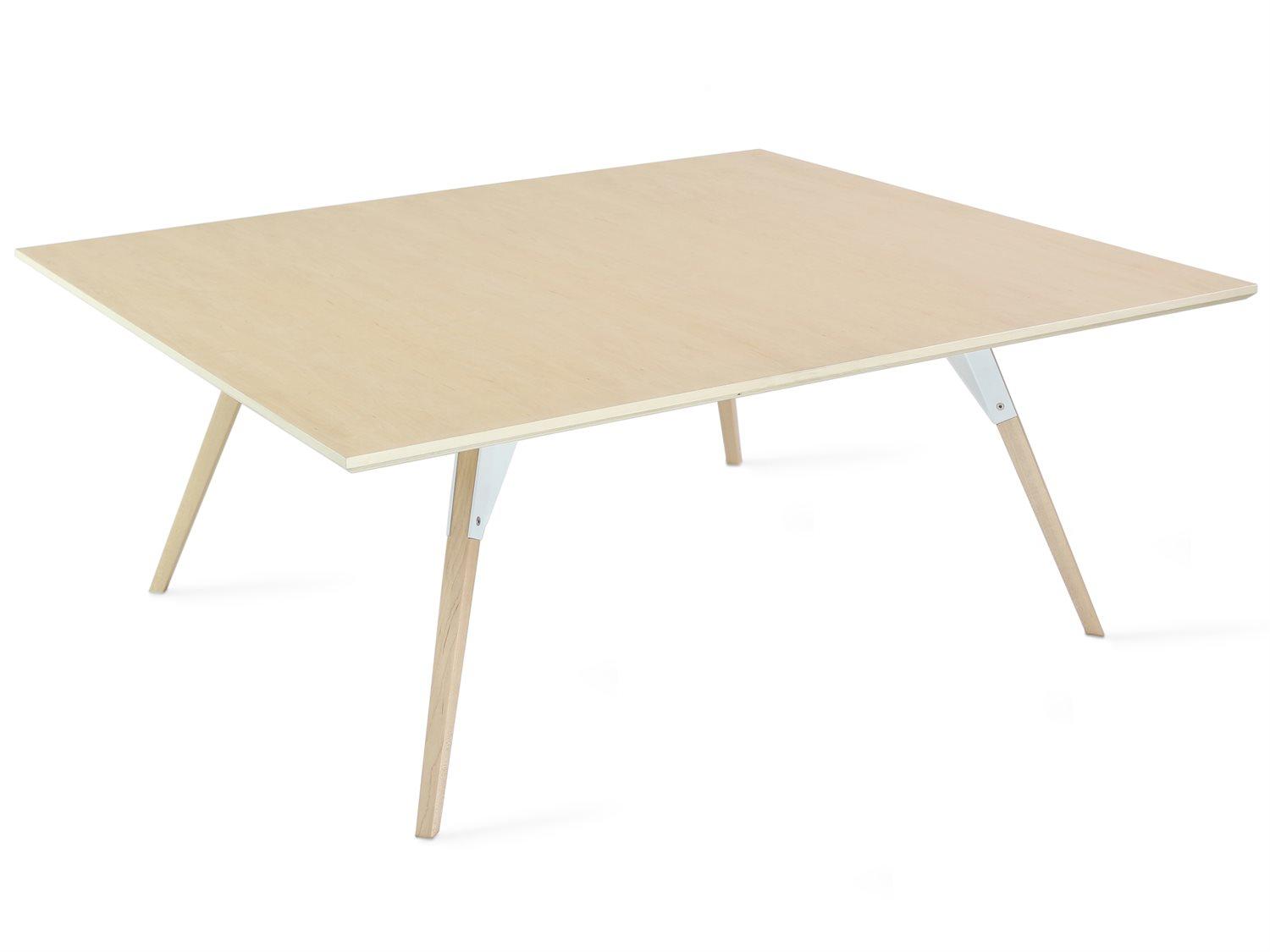 Tronk Design Clarke Collection Rectangular Wood White Coffee Table