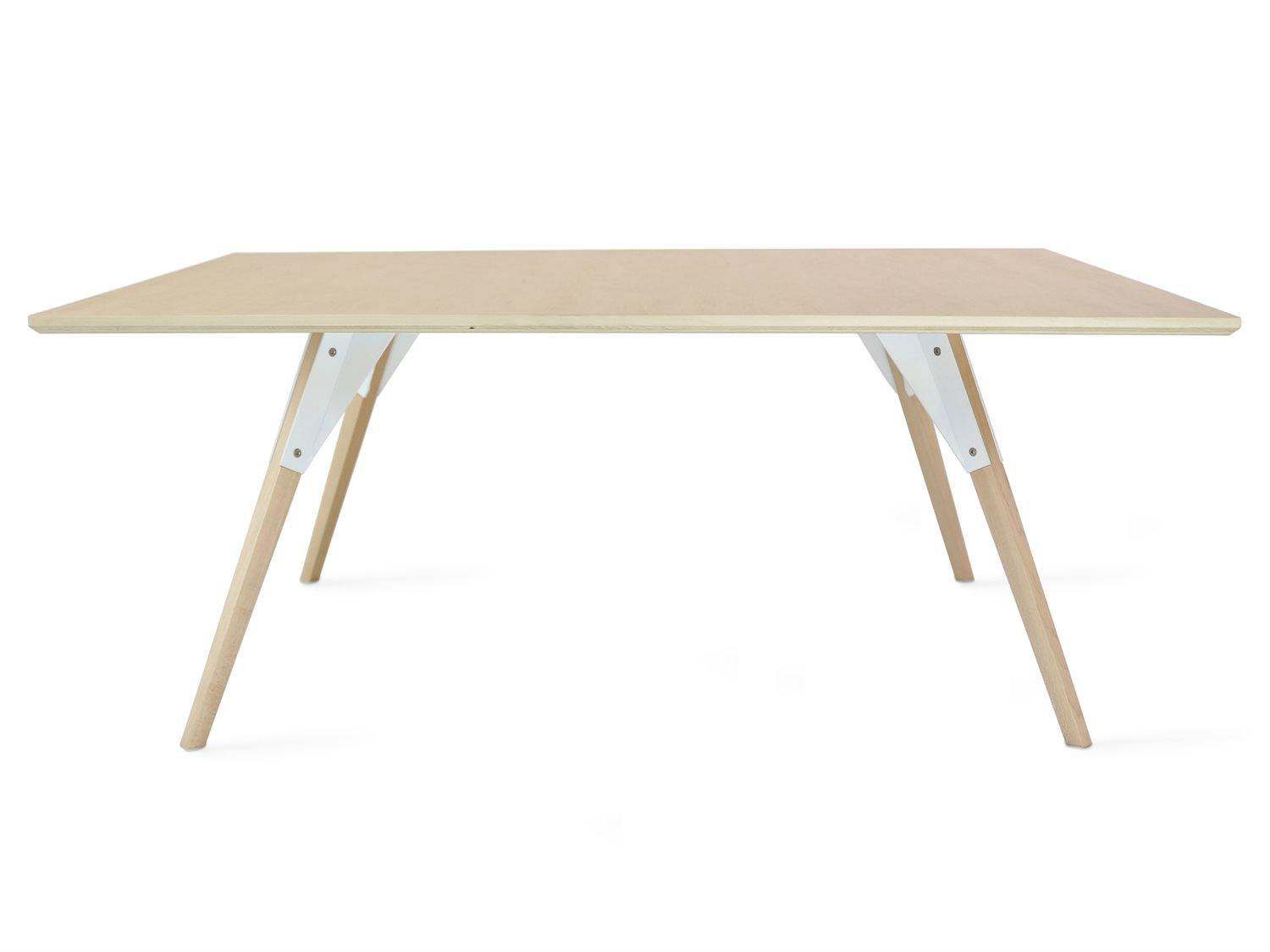 Tronk Design Clarke Collection Rectangular Wood White Coffee Table