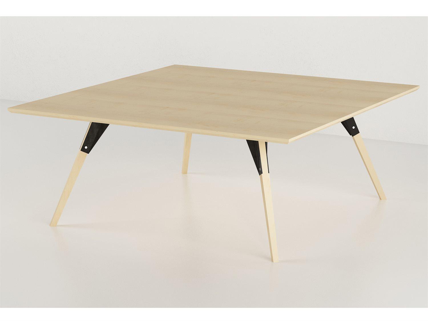 Tronk Design Clarke Collection Square Wood Black Coffee Table