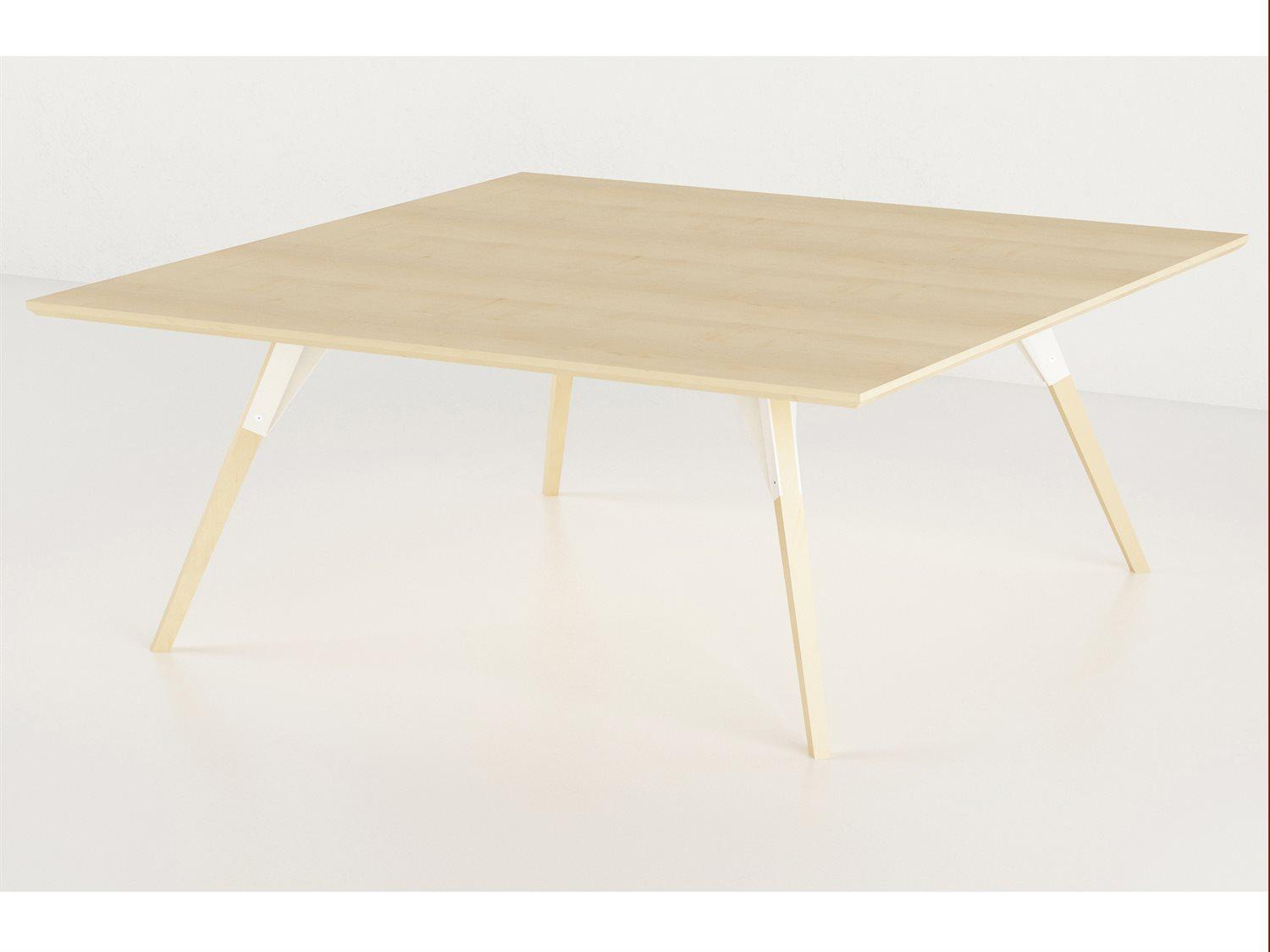 Tronk Design Clarke Collection Square Wood White Coffee Table