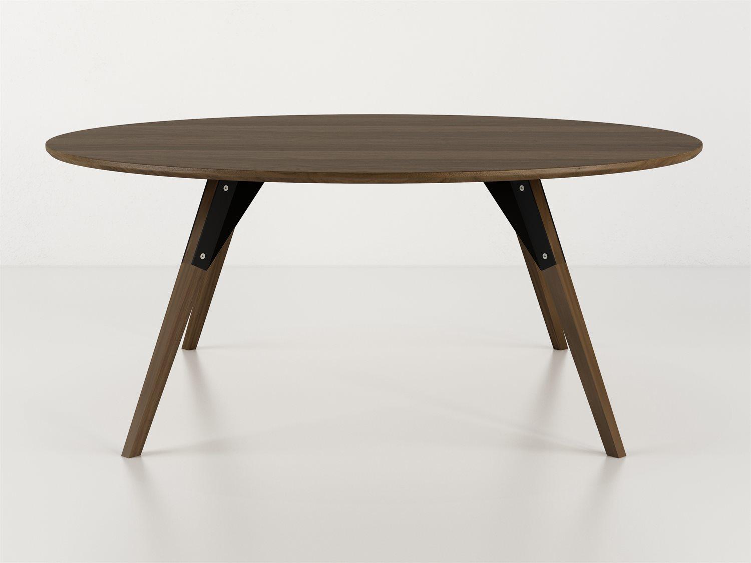 Tronk Design Clarke Collection Round Wood Black Coffee Table