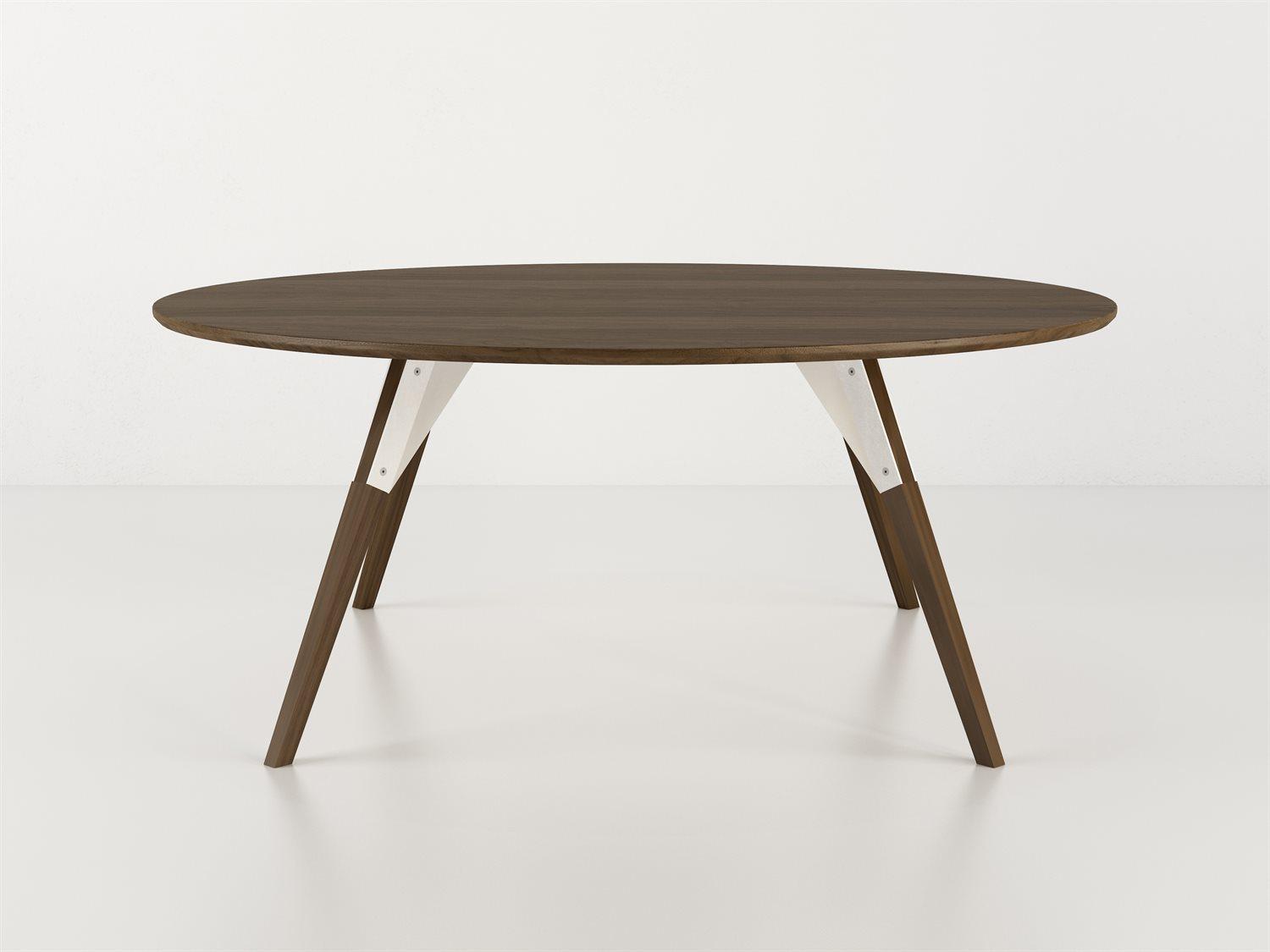 Tronk Design Clarke Collection Round Wood White Coffee Table