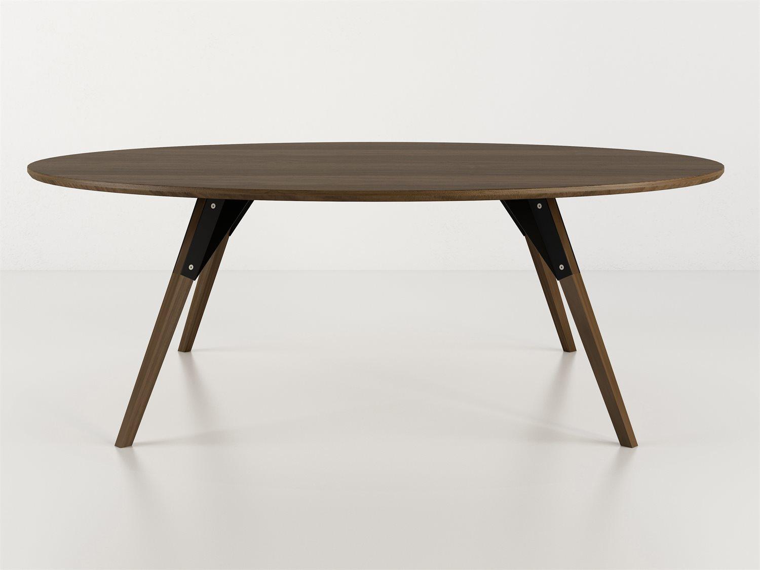 Tronk Design Clarke Collection Oval Wood Black Coffee Table