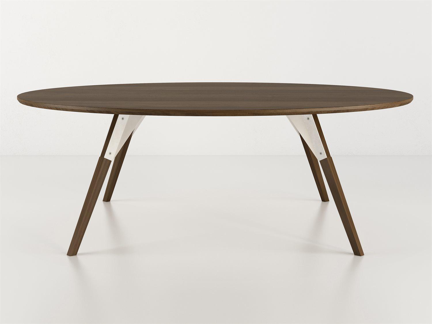 Tronk Design Clarke Collection Oval Wood White Coffee Table