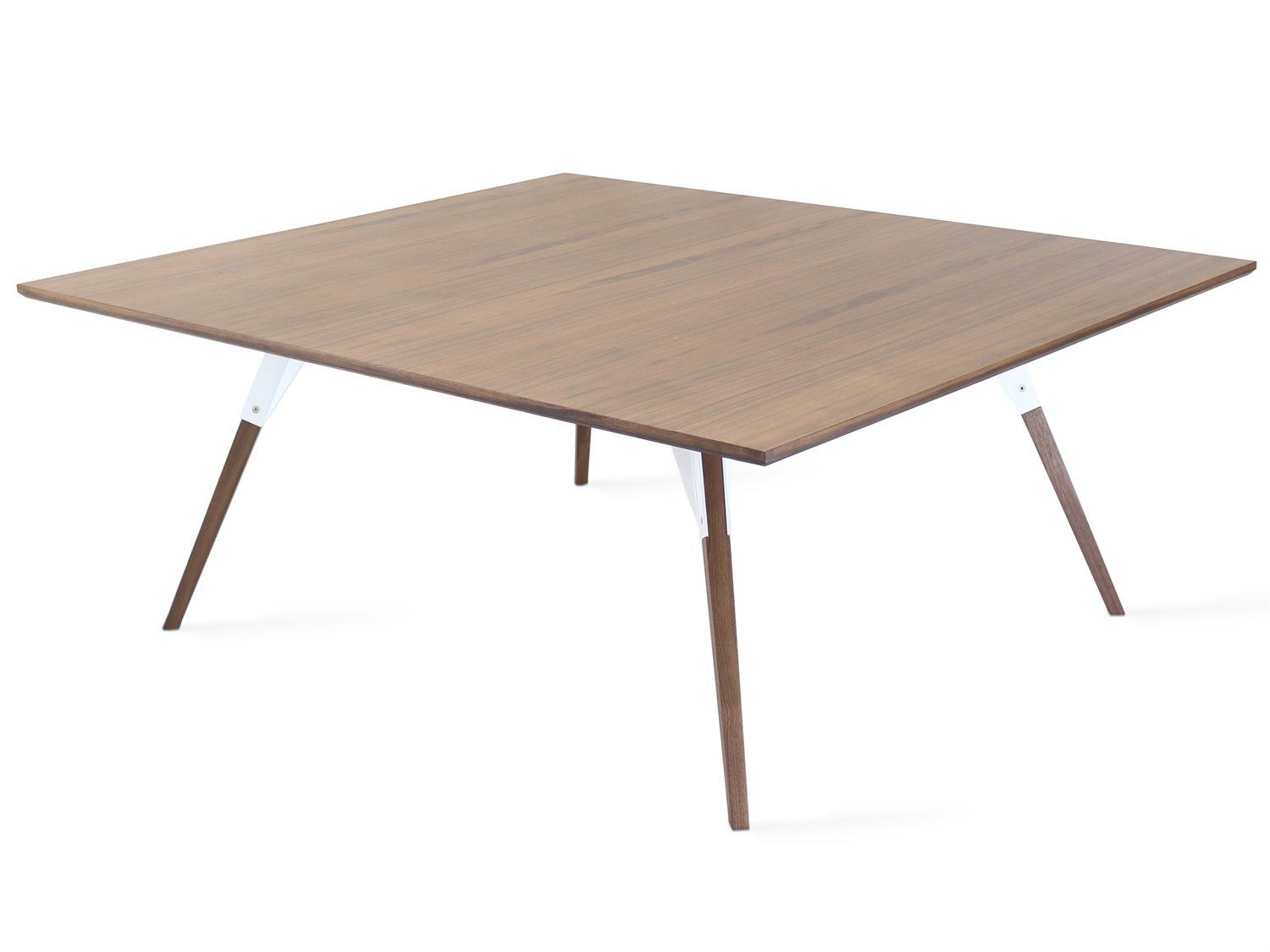 Tronk Design Clarke Collection Rectangular Wood White Coffee Table