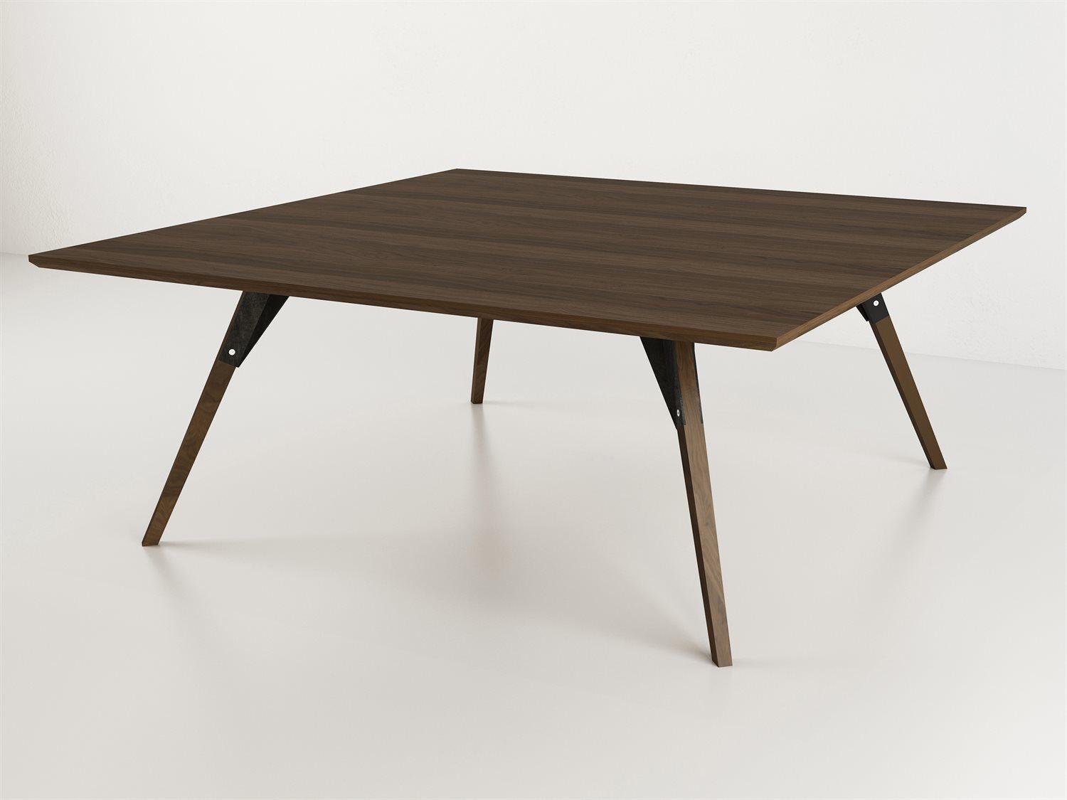 Tronk Design Clarke Collection Square Wood Black Coffee Table