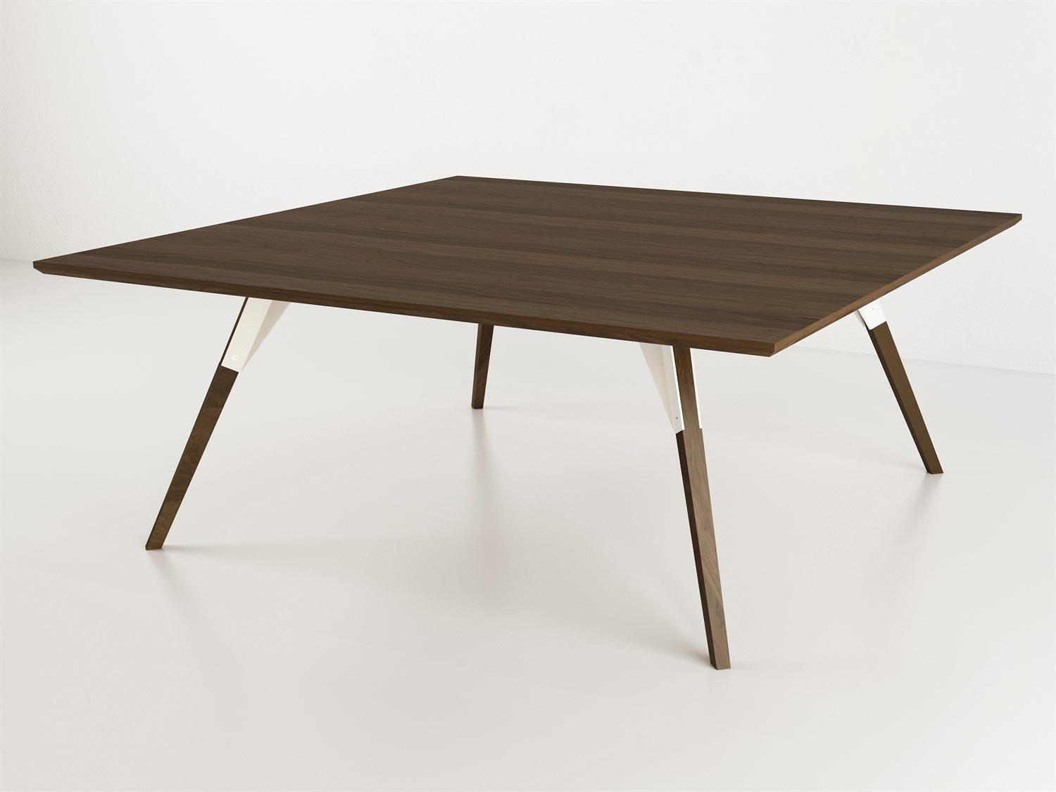 Tronk Design Clarke Collection Square Wood White Coffee Table