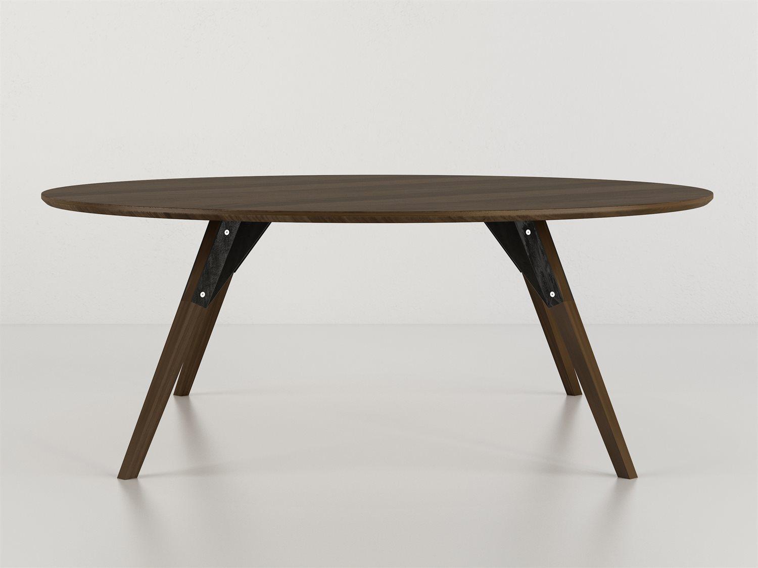 Tronk Design Clarke Collection Round Wood Black Coffee Table