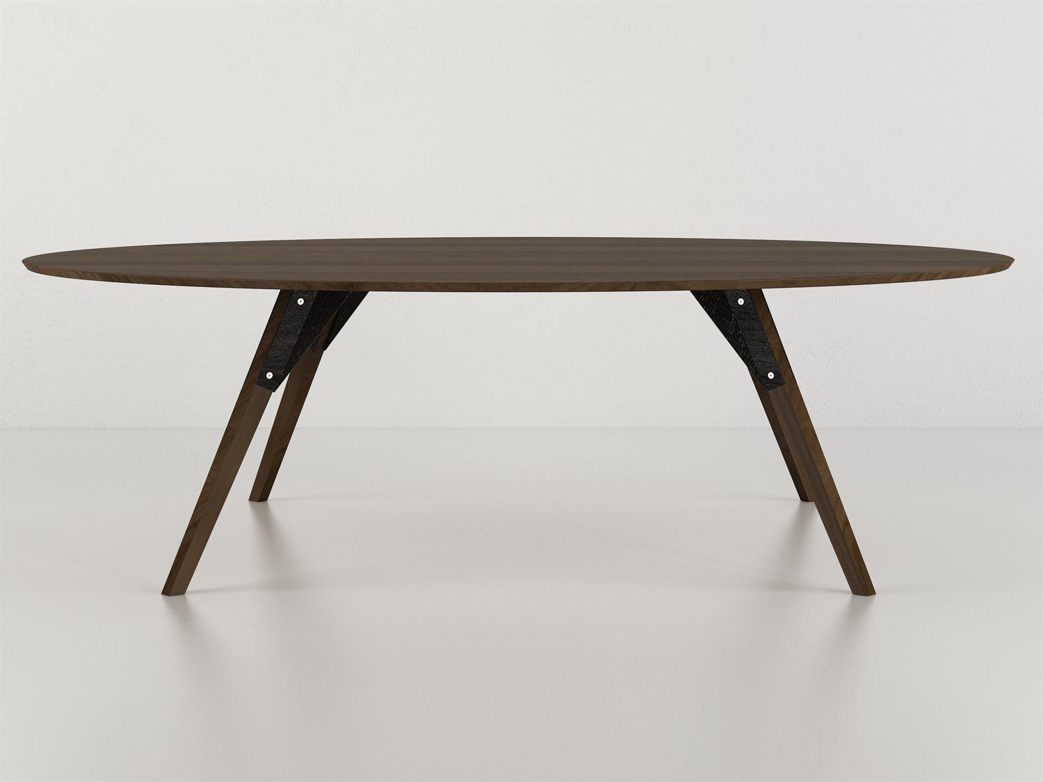 Tronk Design Clarke Collection Oval Wood Black Coffee Table