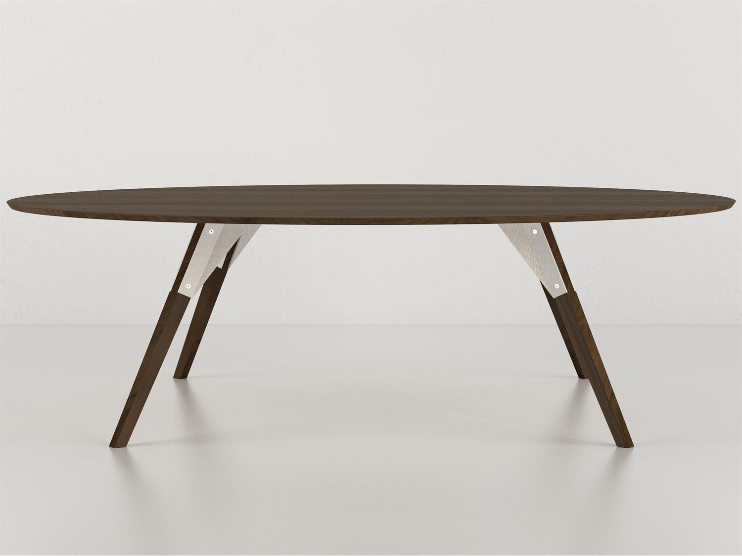 Tronk Design Clarke Collection Oval Wood White Coffee Table