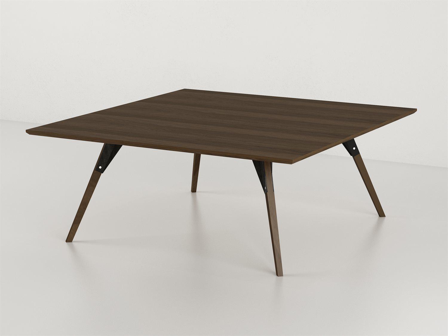 Tronk Design Clarke Collection Square Wood Black Coffee Table
