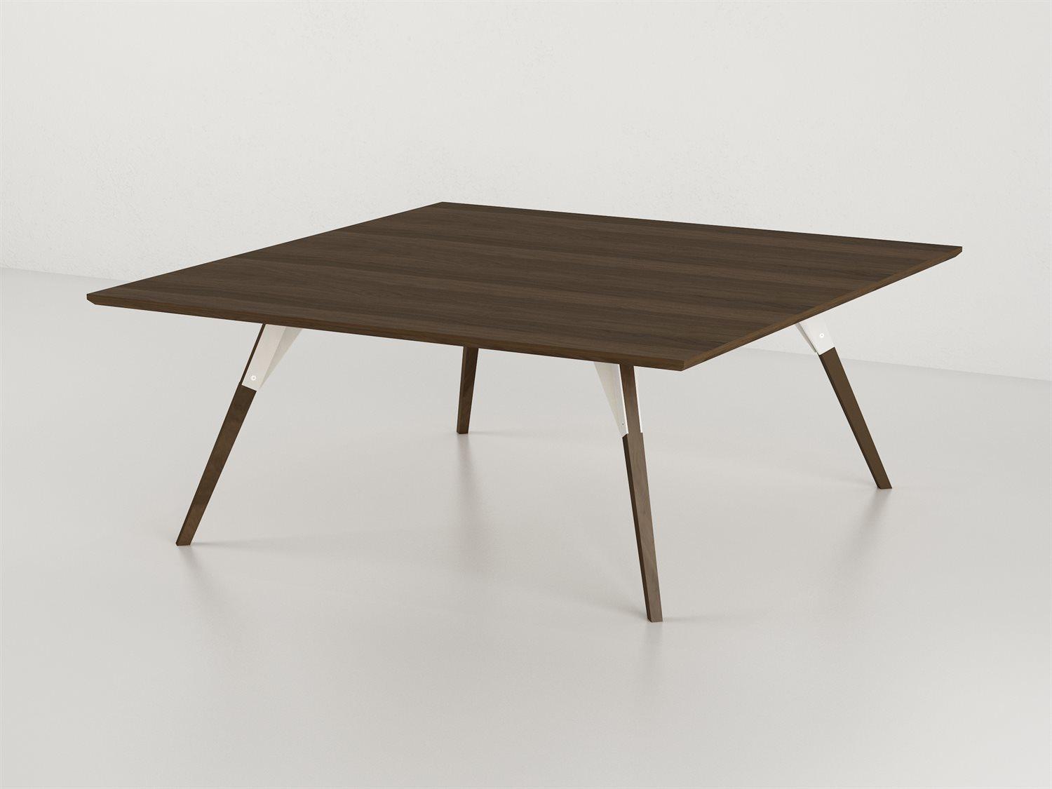 Tronk Design Clarke Collection Square Wood White Coffee Table
