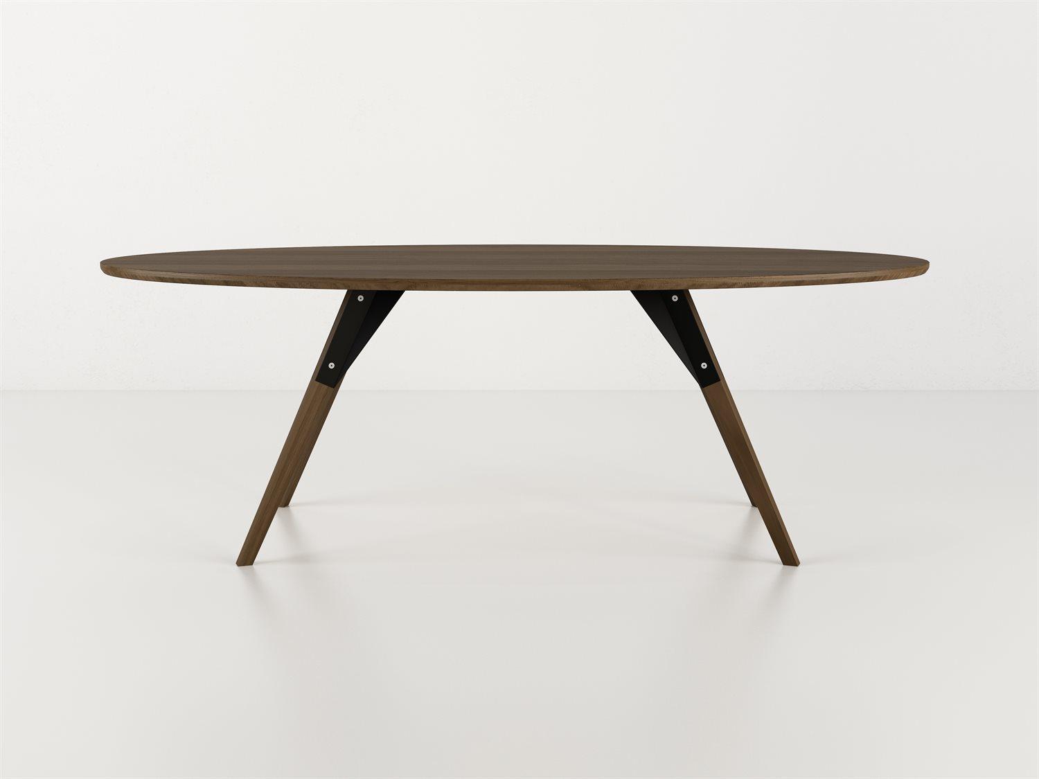 Tronk Design Clarke Collection Oval Wood Black Coffee Table