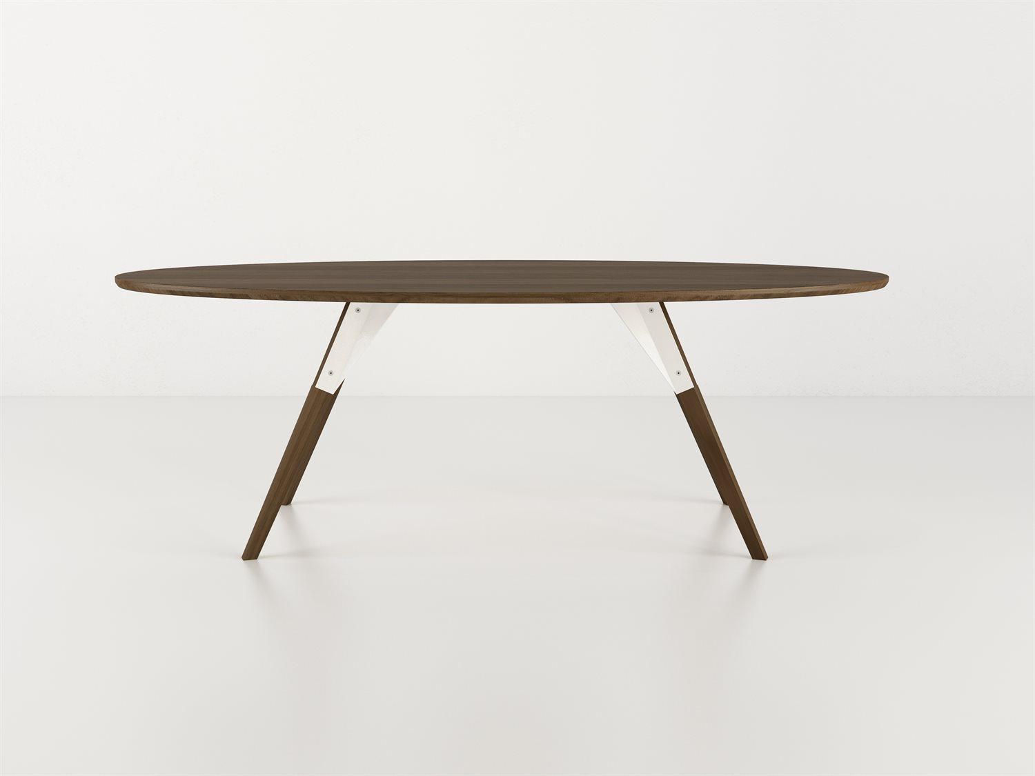 Tronk Design Clarke Collection Oval Wood White Coffee Table