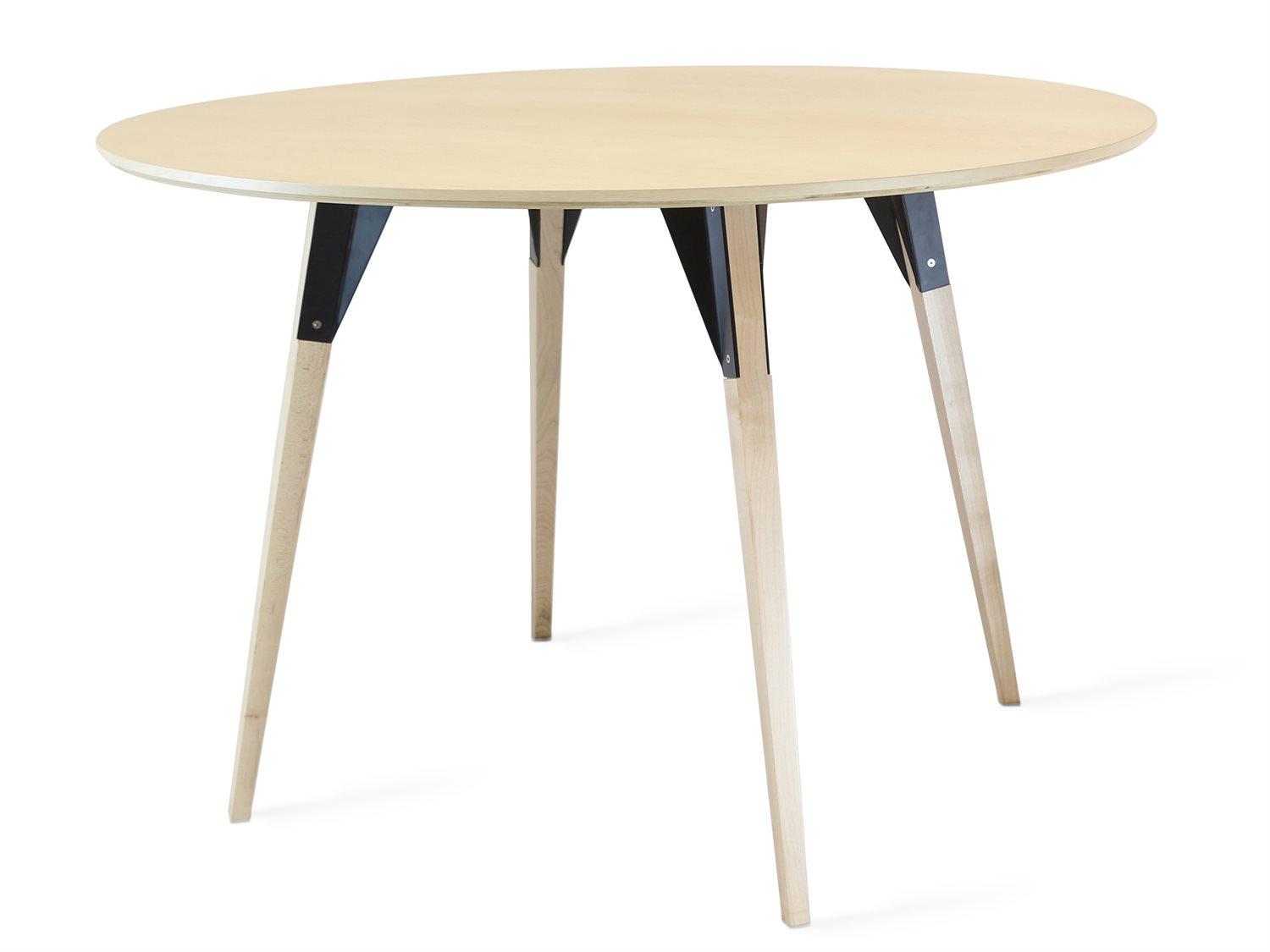 Tronk Design Clarke Collection Round Wood Black Dining Table