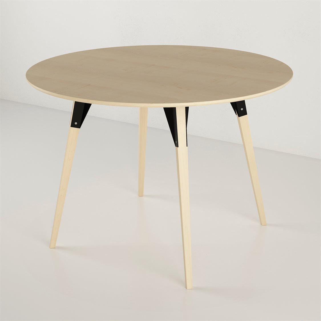 Tronk Design Clarke Collection Round Wood Black Dining Table