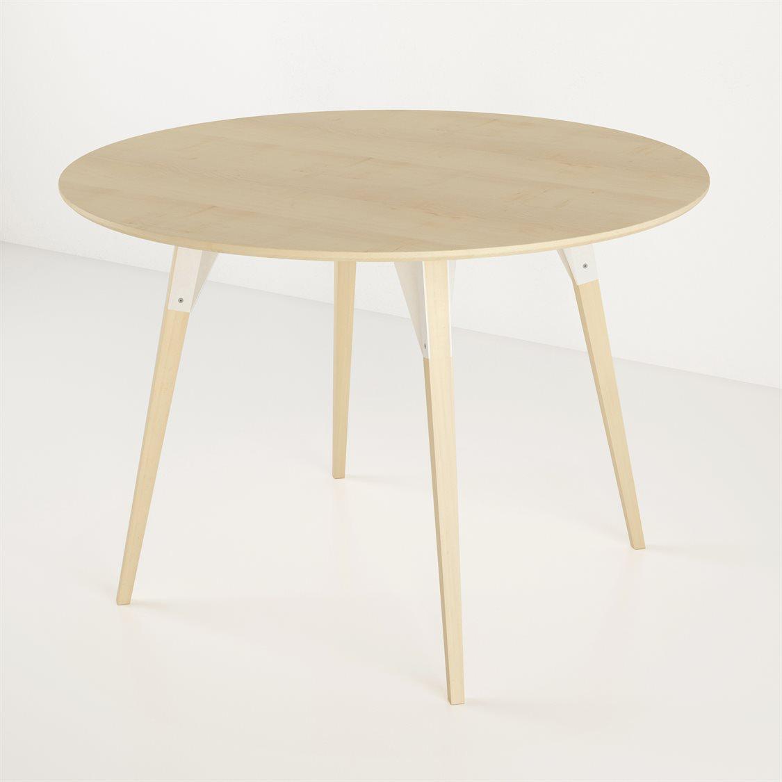 Tronk Design Clarke Collection Round Wood White Dining Table