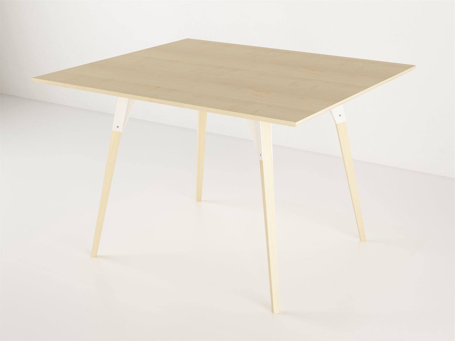 Tronk Design Clarke Collection Rectangular Wood White Dining Table