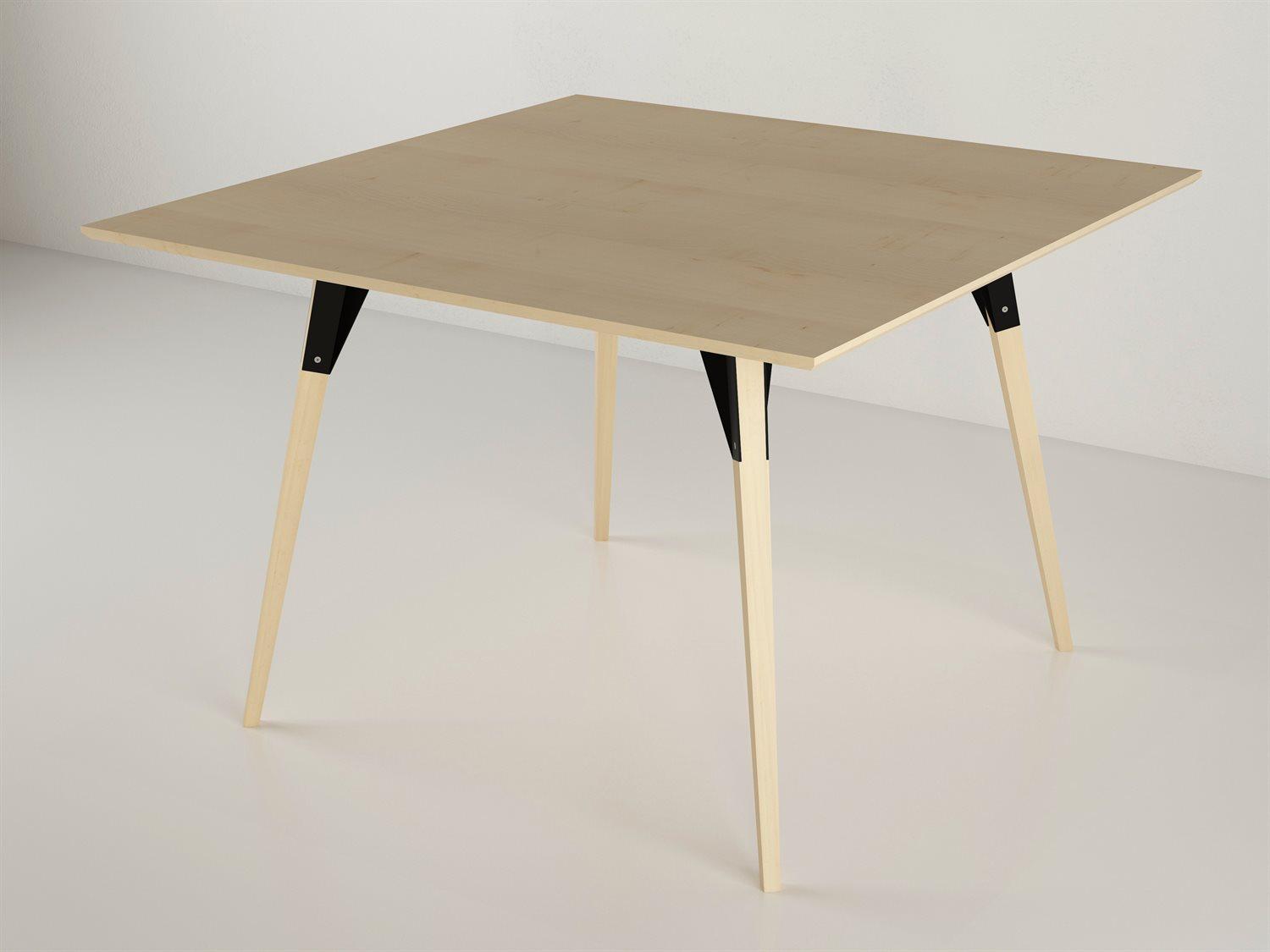 Tronk Design Clarke Collection Square Wood Black Dining Table