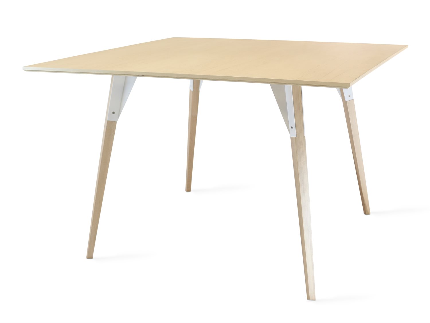 Tronk Design Clarke Collection Square Wood White Dining Table
