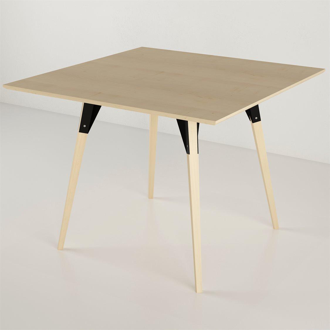 Tronk Design Square Wood Black Dining Table