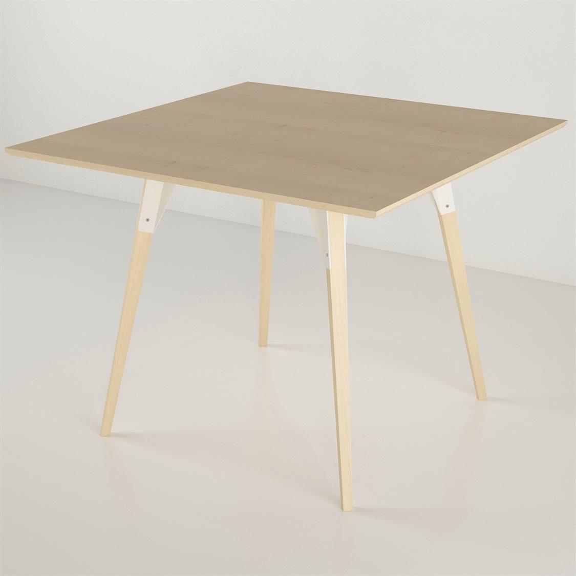 Tronk Design Square Wood White Dining Table