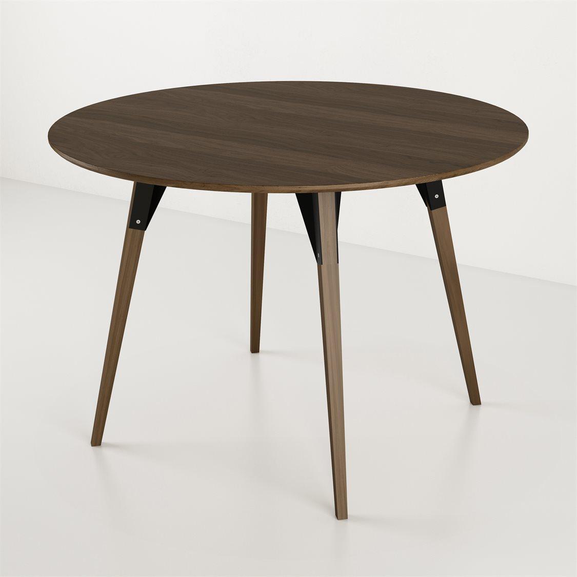Tronk Design Clarke Collection Round Wood Black Dining Table