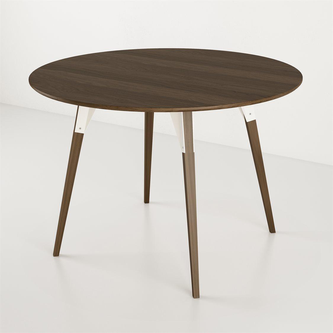 Tronk Design Clarke Collection Round Wood White Dining Table