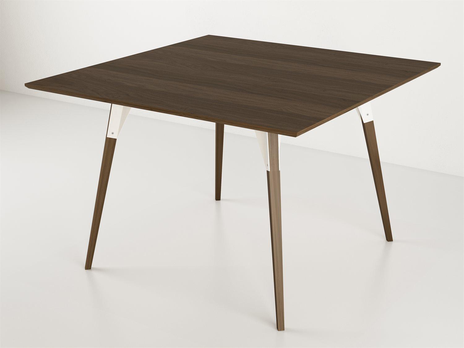 Tronk Design Clarke Collection Square Wood White Dining Table