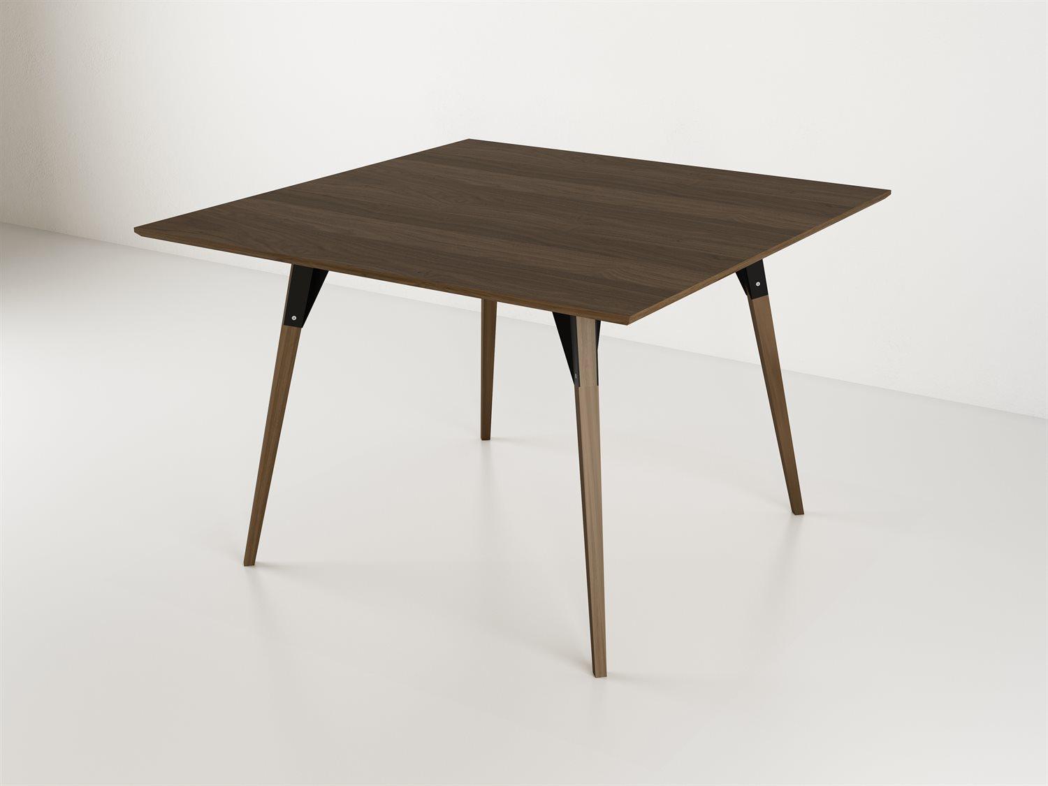 Tronk Design Clarke Collection Square Wood Black Dining Table