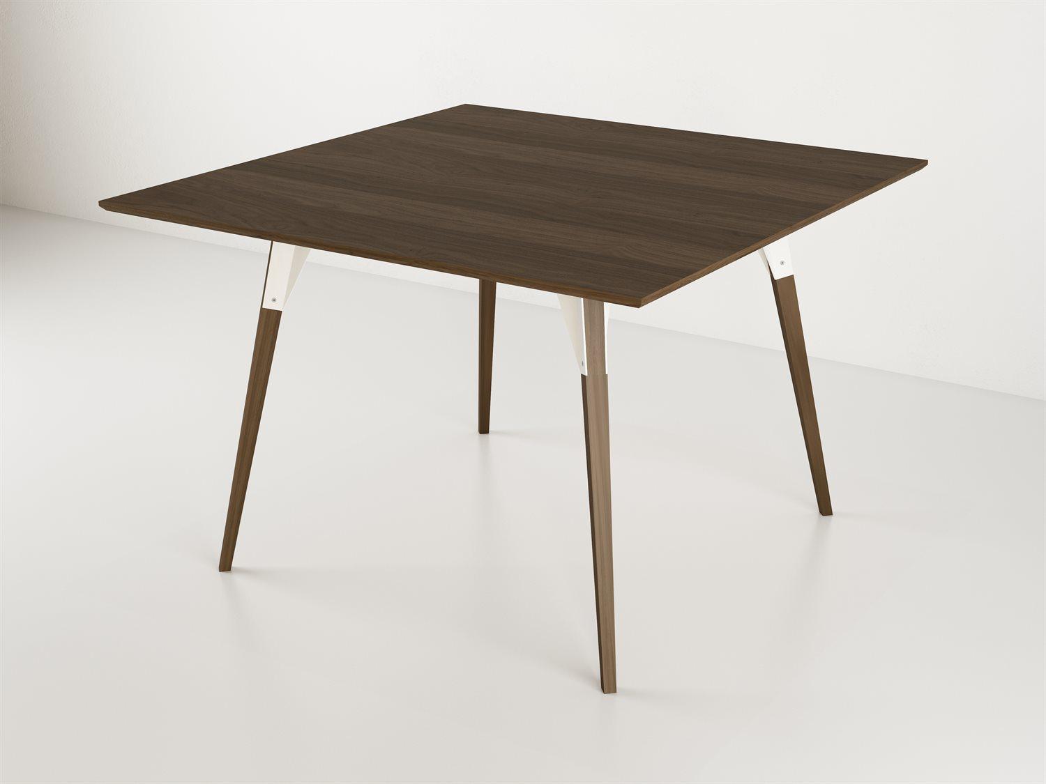 Tronk Design Square Wood White Dining Table