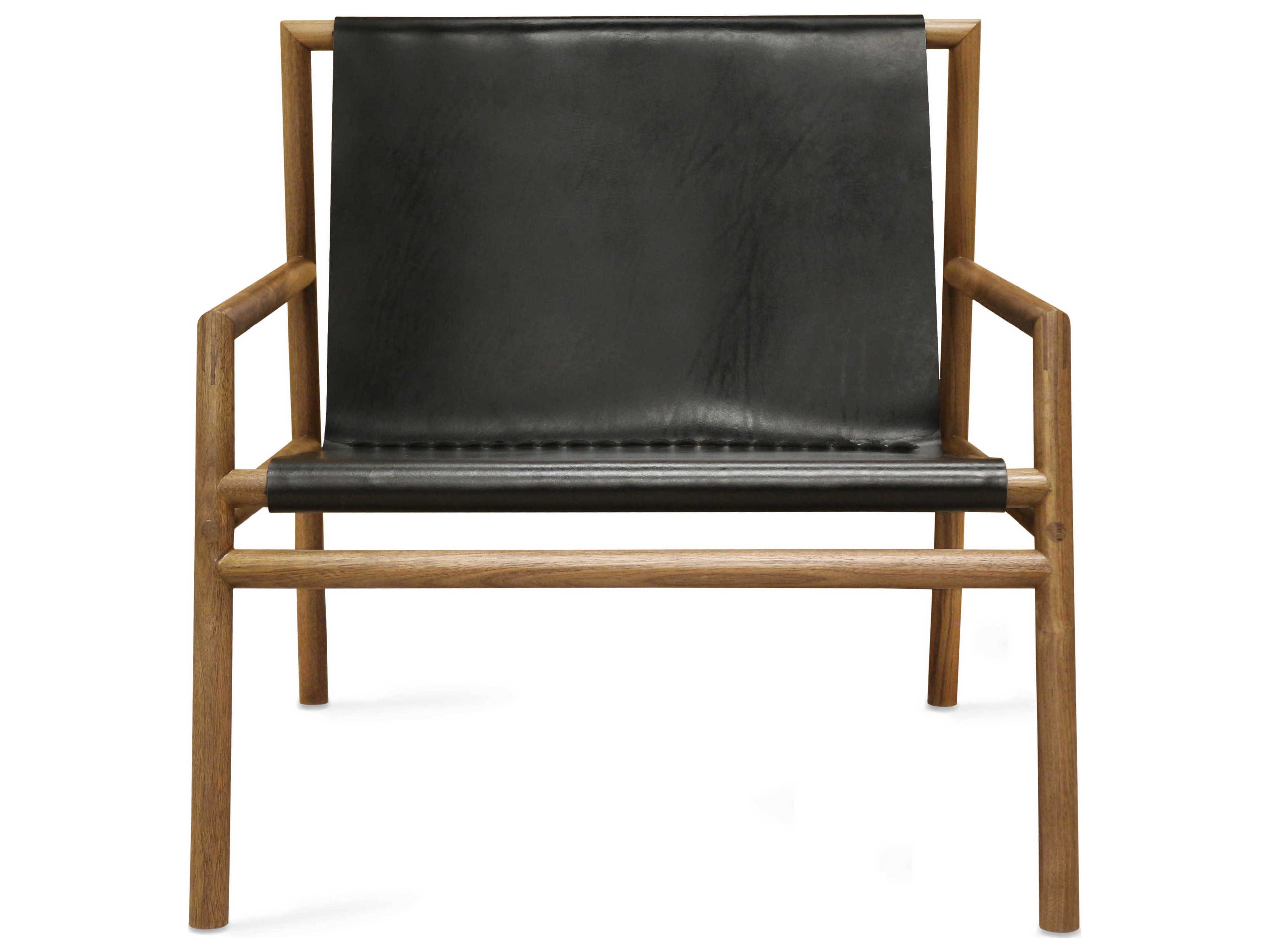 Tronk Design Gallagher Black Leather Accent Chair