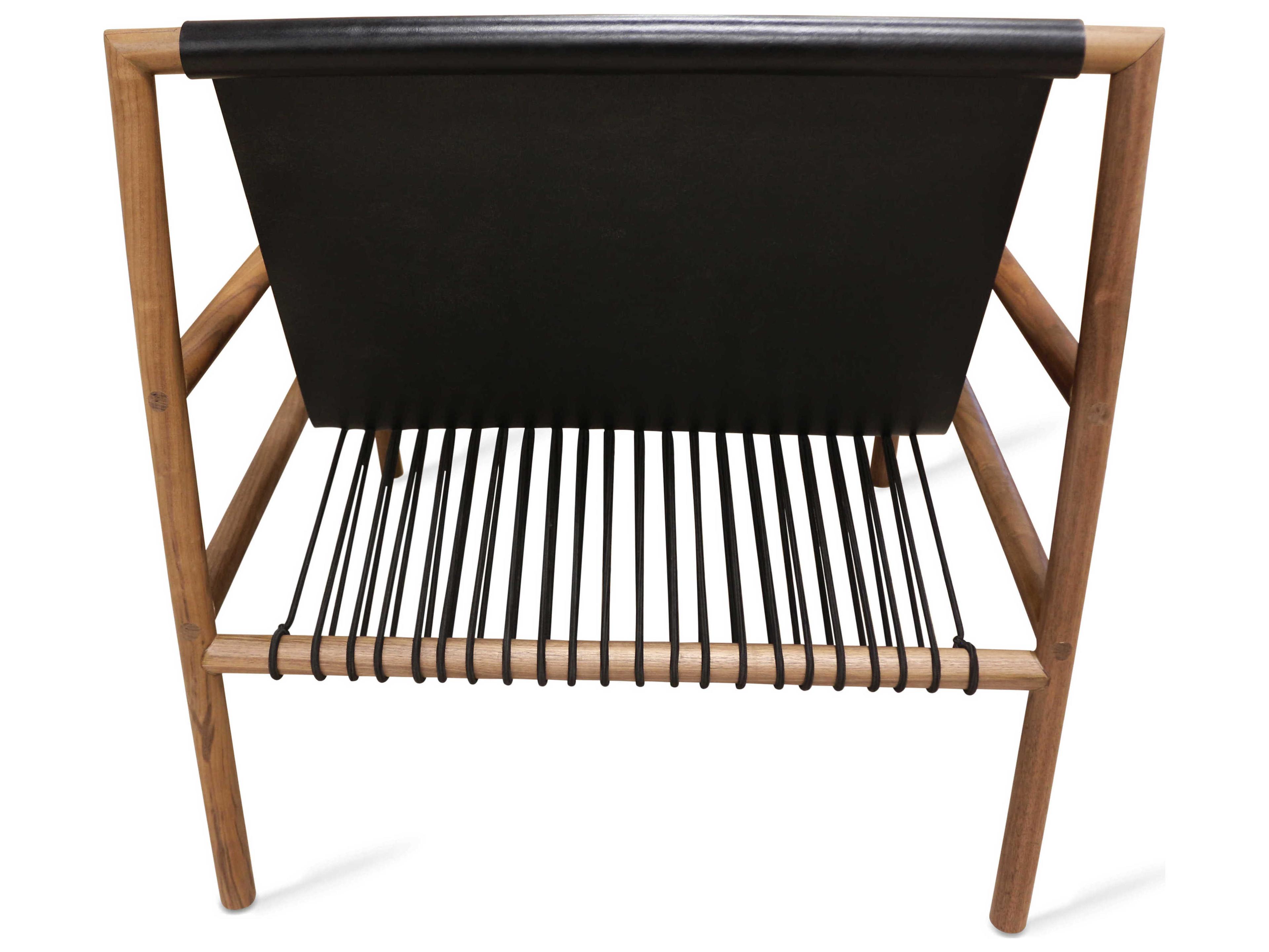 Tronk Design Gallagher Black Leather Accent Chair