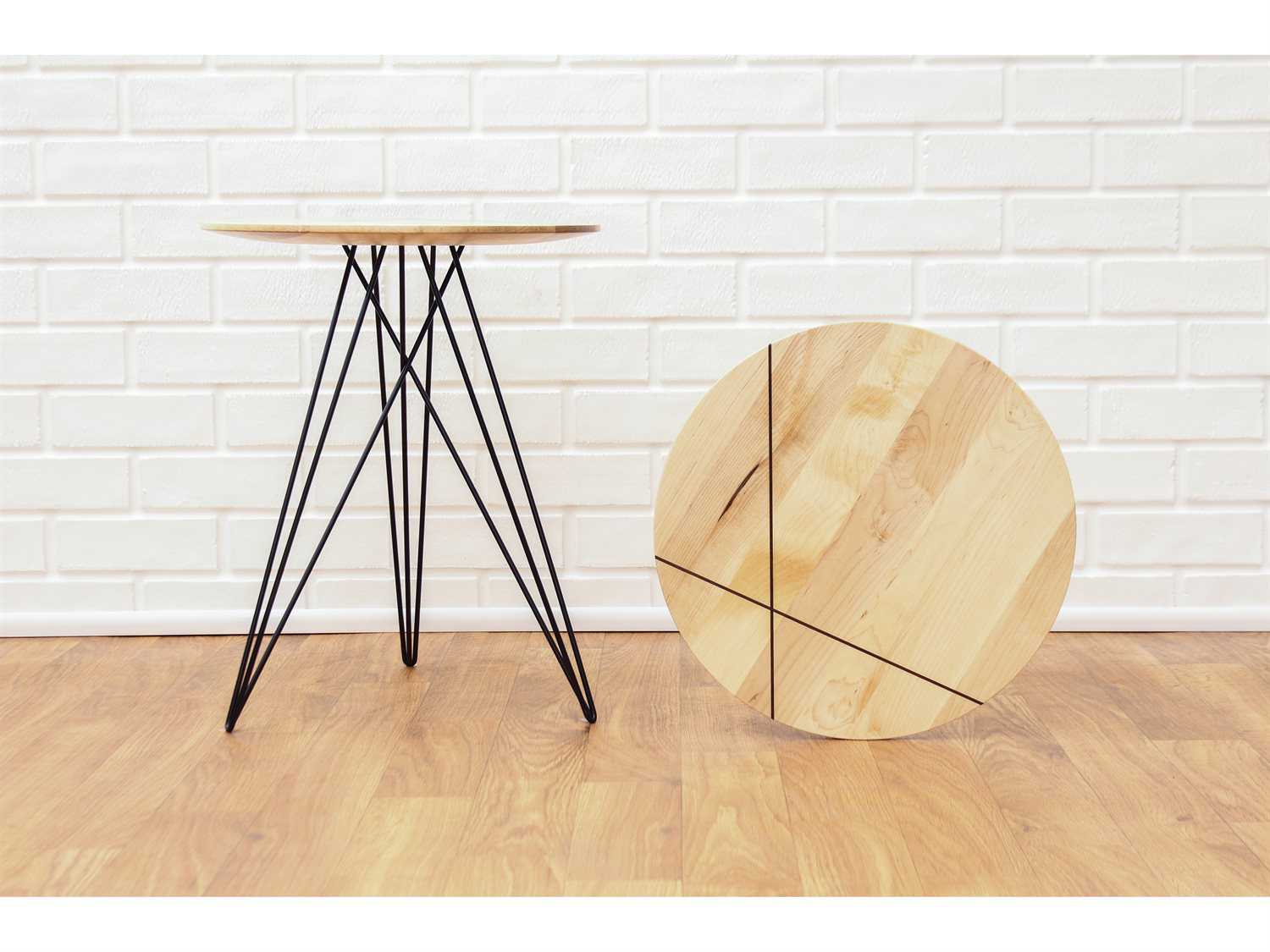 Tronk Design Hudson Round Wood End Table