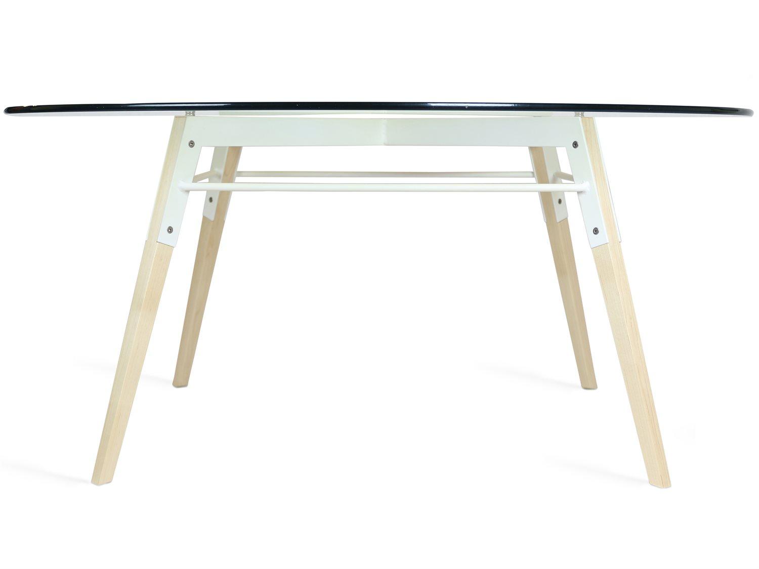 Tronk Design Ross Round Glass White Coffee Table
