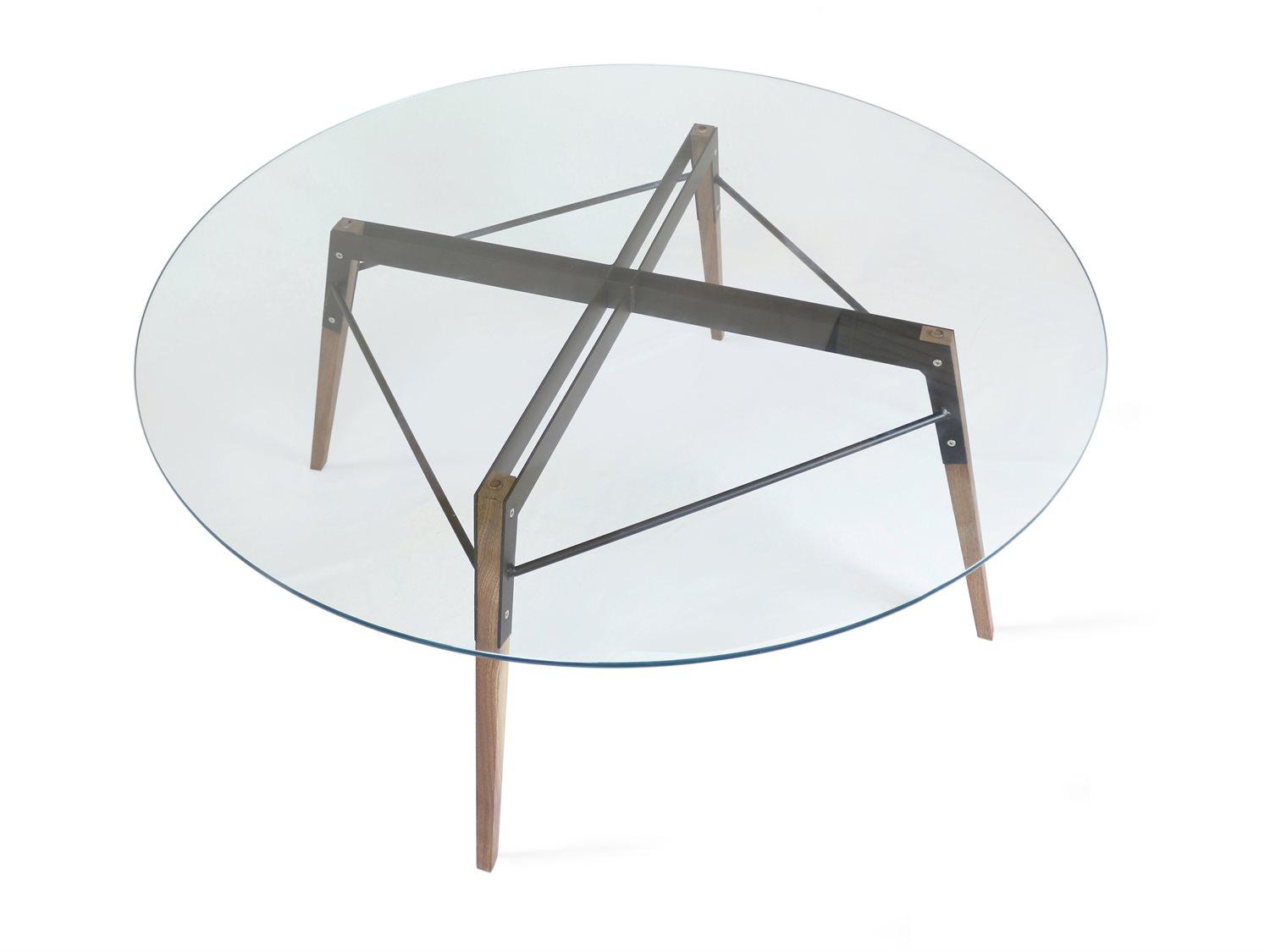 Tronk Design Ross Round Glass Black Coffee Table