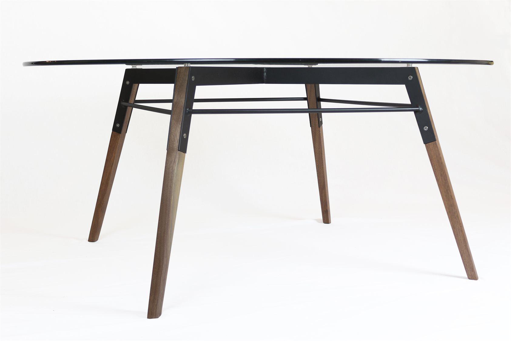 Tronk Design Ross Round Glass Black Coffee Table