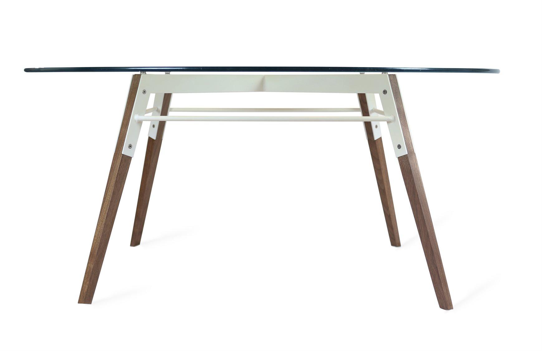 Tronk Design Ross Round Glass White Coffee Table