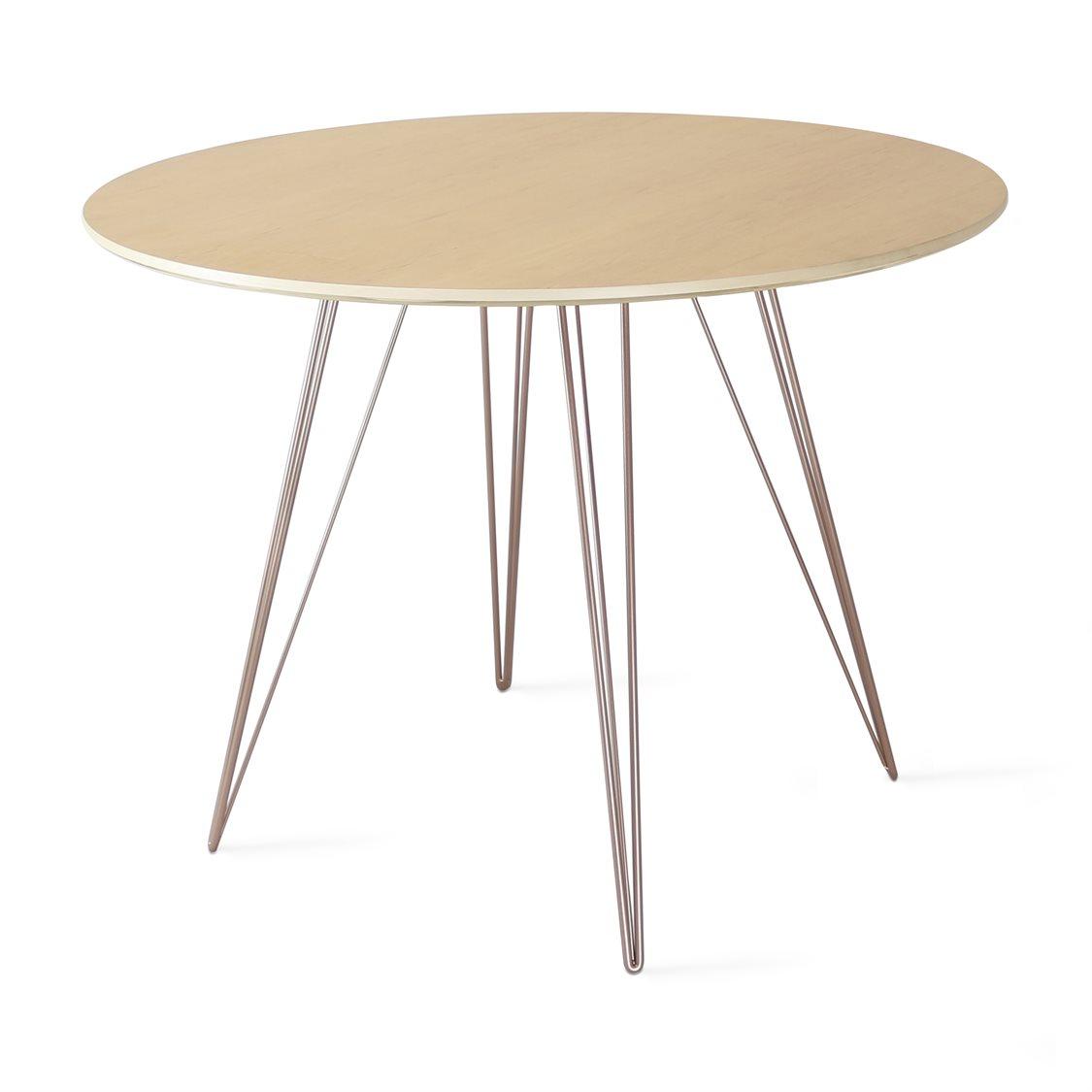 Tronk Design Williams Table Collection Round Wood Rose Copper Dining