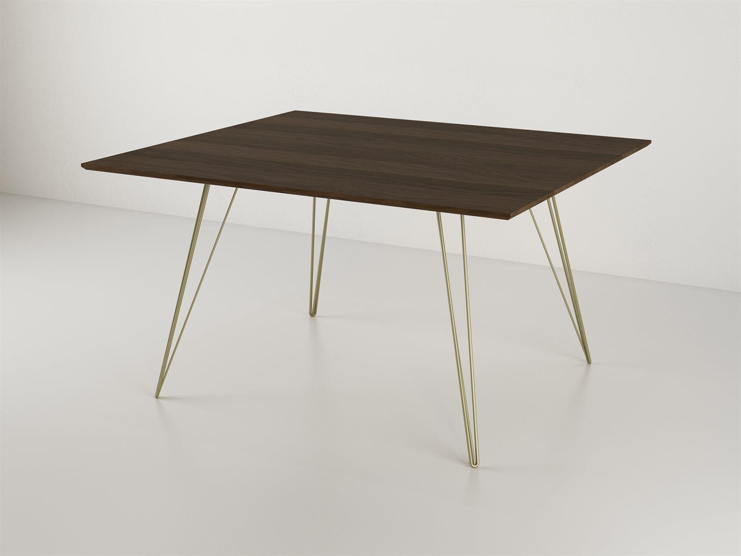 Tronk Design Williams Table Collection Rectangular Wood Brassy Gold Dining