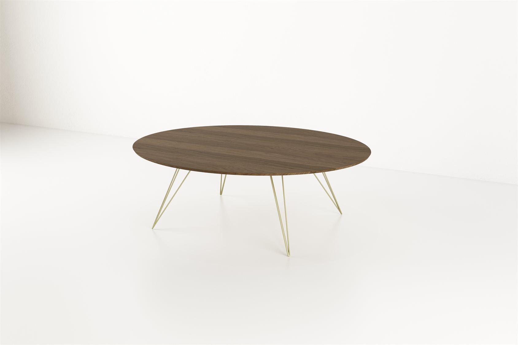 Tronk Design Williams Table Collection Oval Wood Brassy Gold Dining