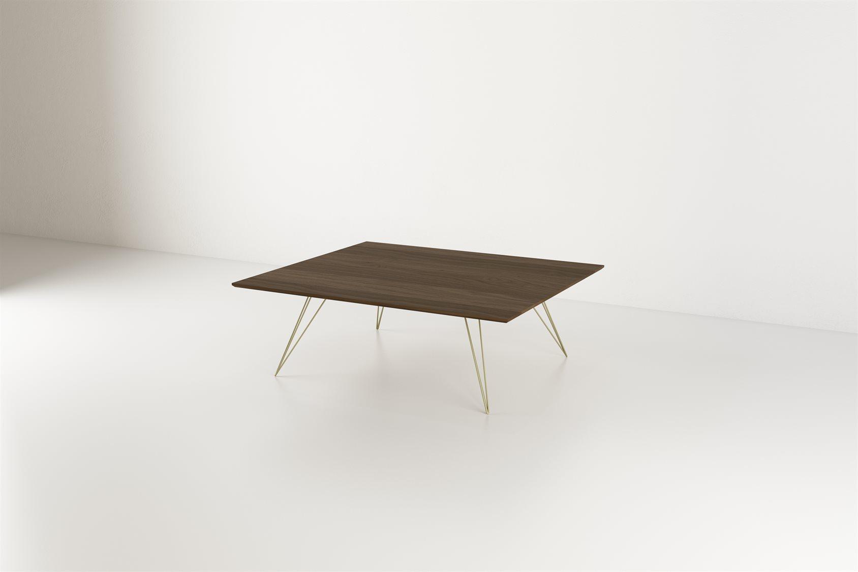 Tronk Design Williams Table Collection Rectangular Wood Brassy Gold Dining