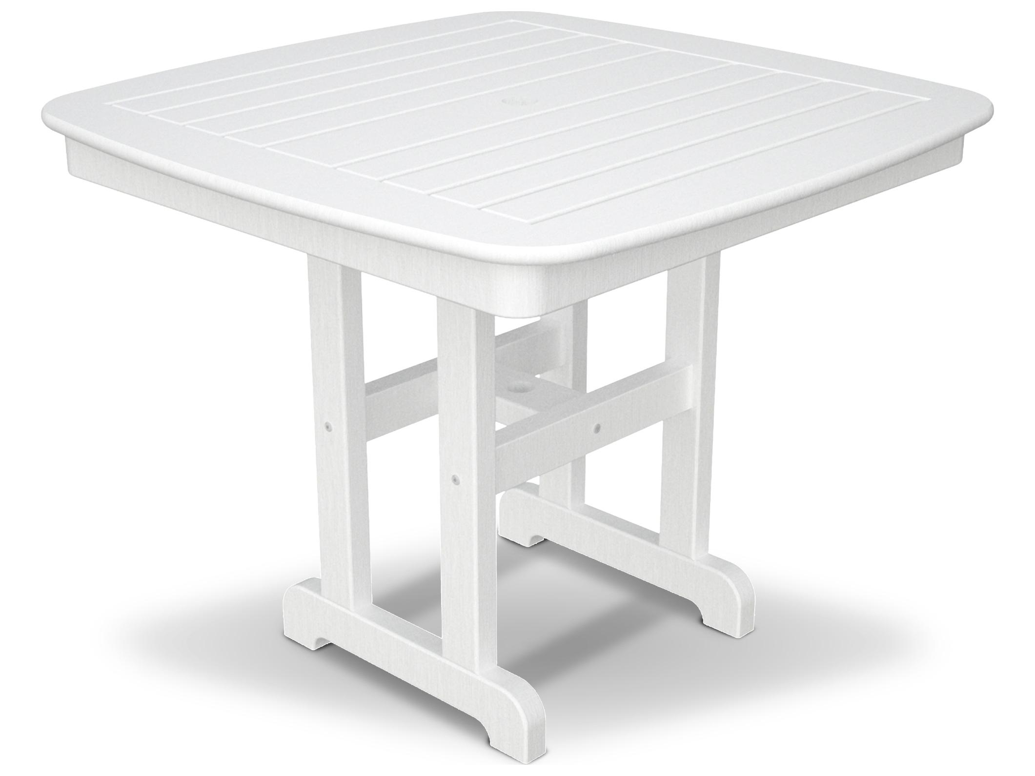 Trex® Outdoor Furniture™ Yacht Club Recycled Plastic Square Dining Table with Umbrella Hole