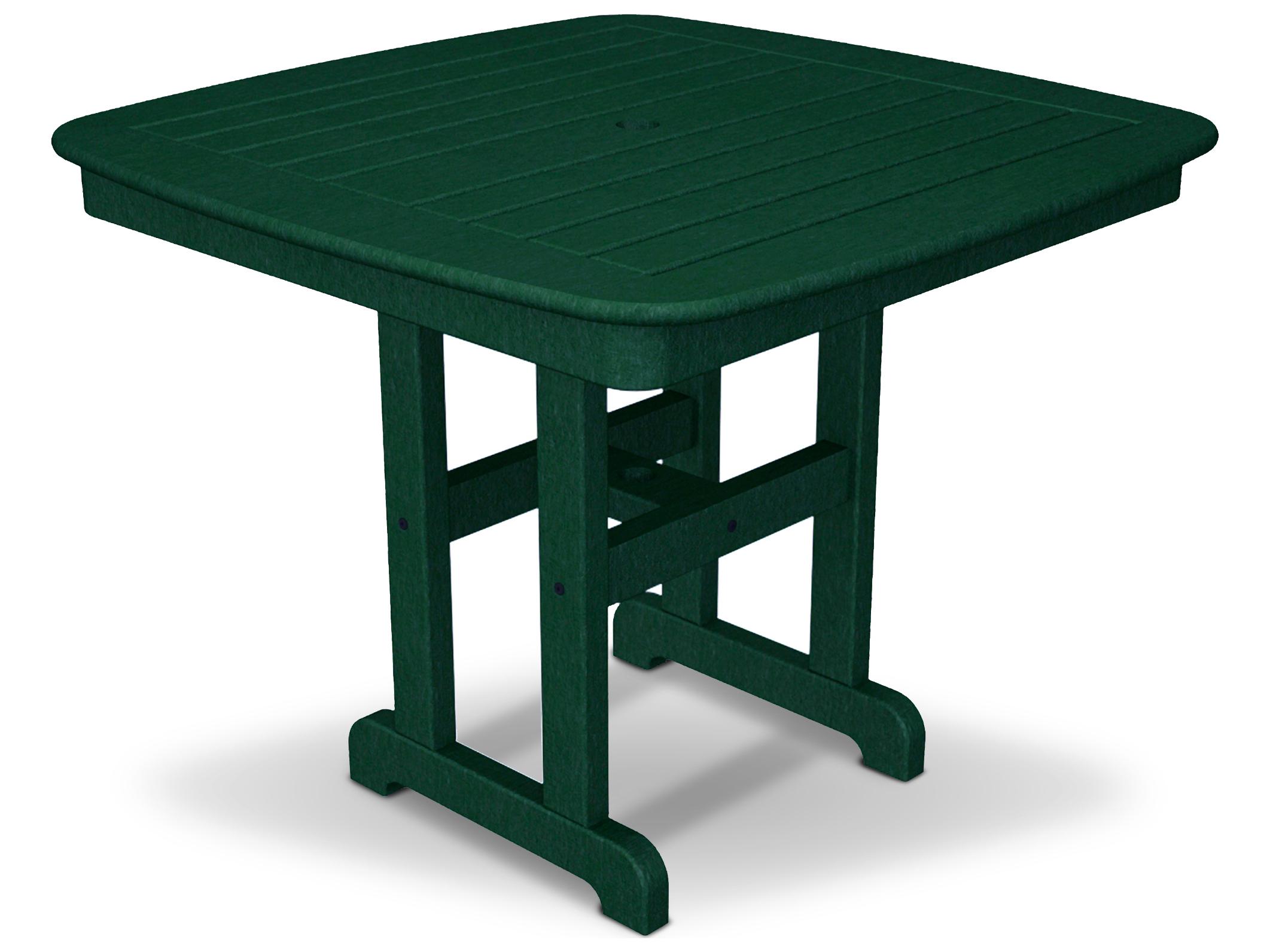 Trex® Outdoor Furniture™ Yacht Club Recycled Plastic Square Dining Table with Umbrella Hole